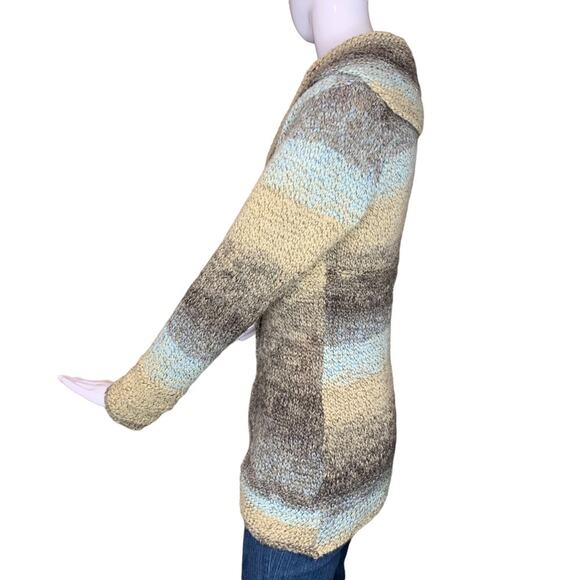 Berretti Made in Italy Blend Knit Cardigan Size M Brown Yellow Gray - Picture 4 of 12